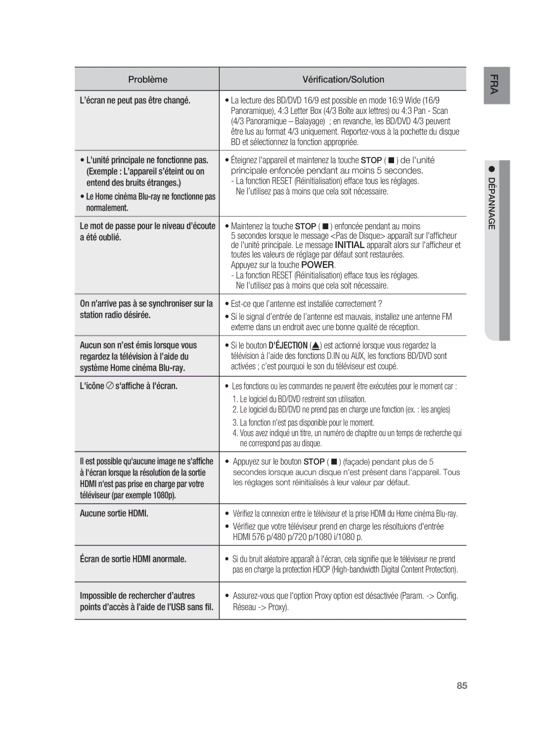 Samsung HT-BD6200R/XEF manual BD et sélectionnez la fonction appropriée, Principale enfoncée pendant au moins 5 secondes 