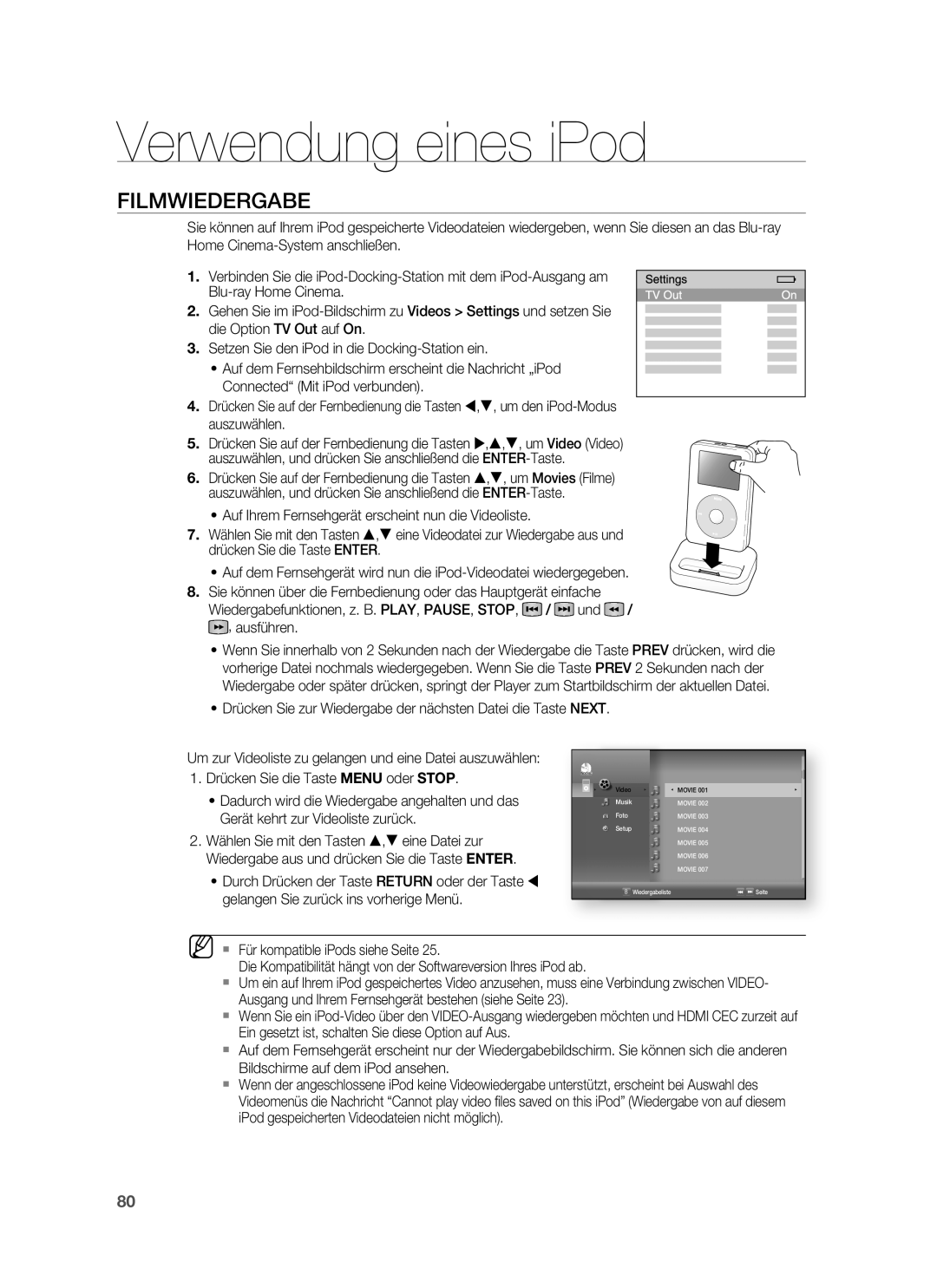 Samsung HT-BD6200R/XEF manual Filmwiedergabe, Drücken Sie zur Wiedergabe der nächsten Datei die Taste Next 