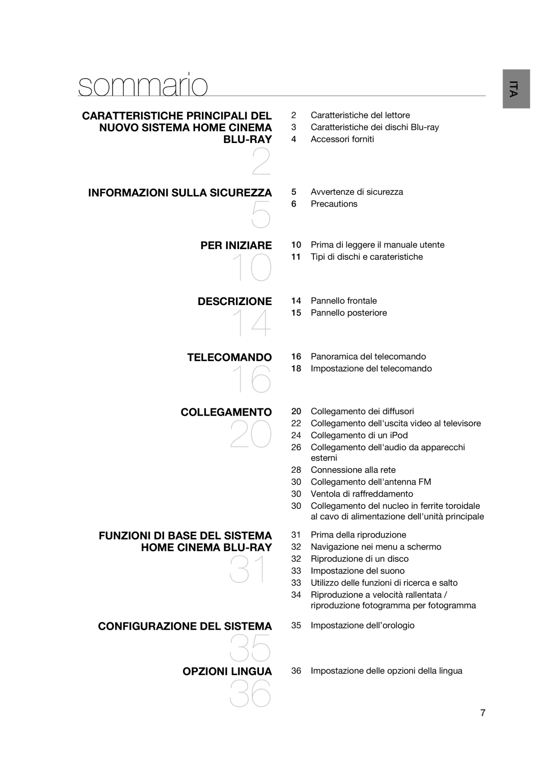 Samsung HT-BD6200R/XET manual Sommario 