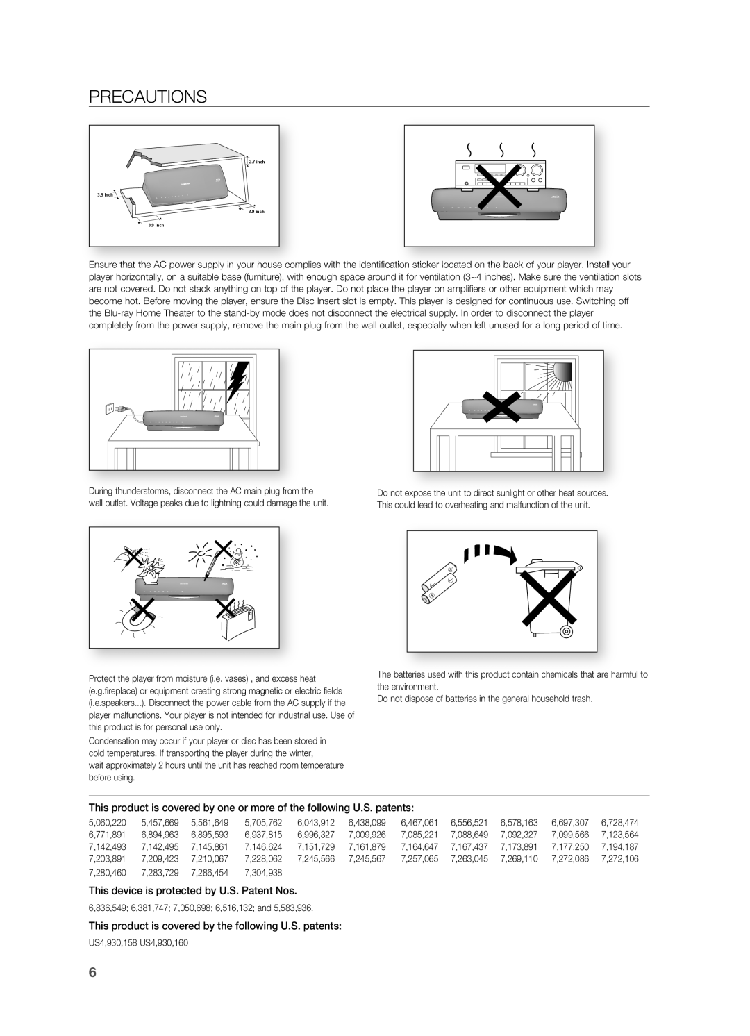 Samsung HT-BD7200 user manual PreCaUtiOnS 