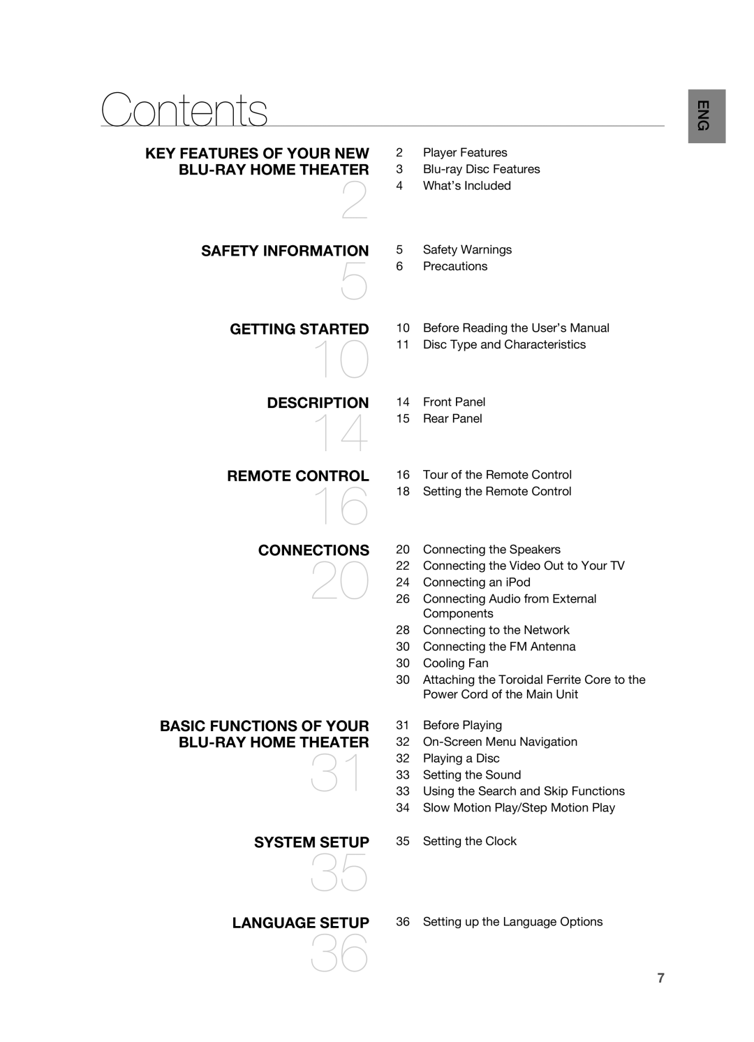 Samsung HT-BD7200 user manual Contents 