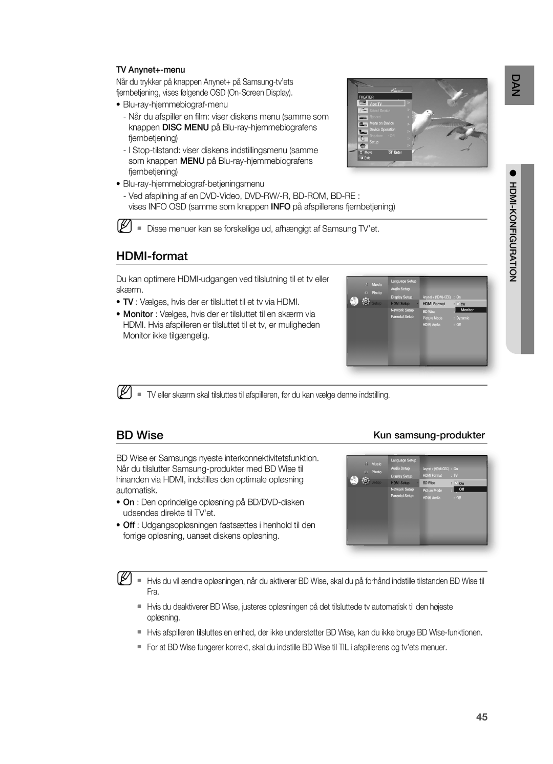 Samsung HT-BD7200R/XEE manual HDMI-format, Hdmi-Konfiguration 