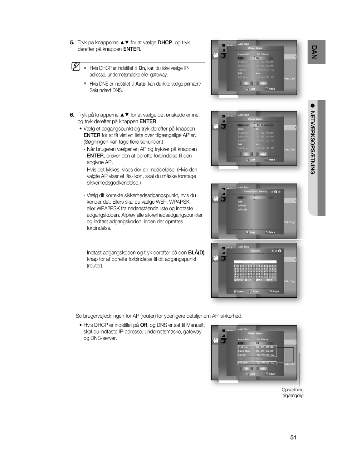 Samsung HT-BD7200R/XEE manual Opsætning 