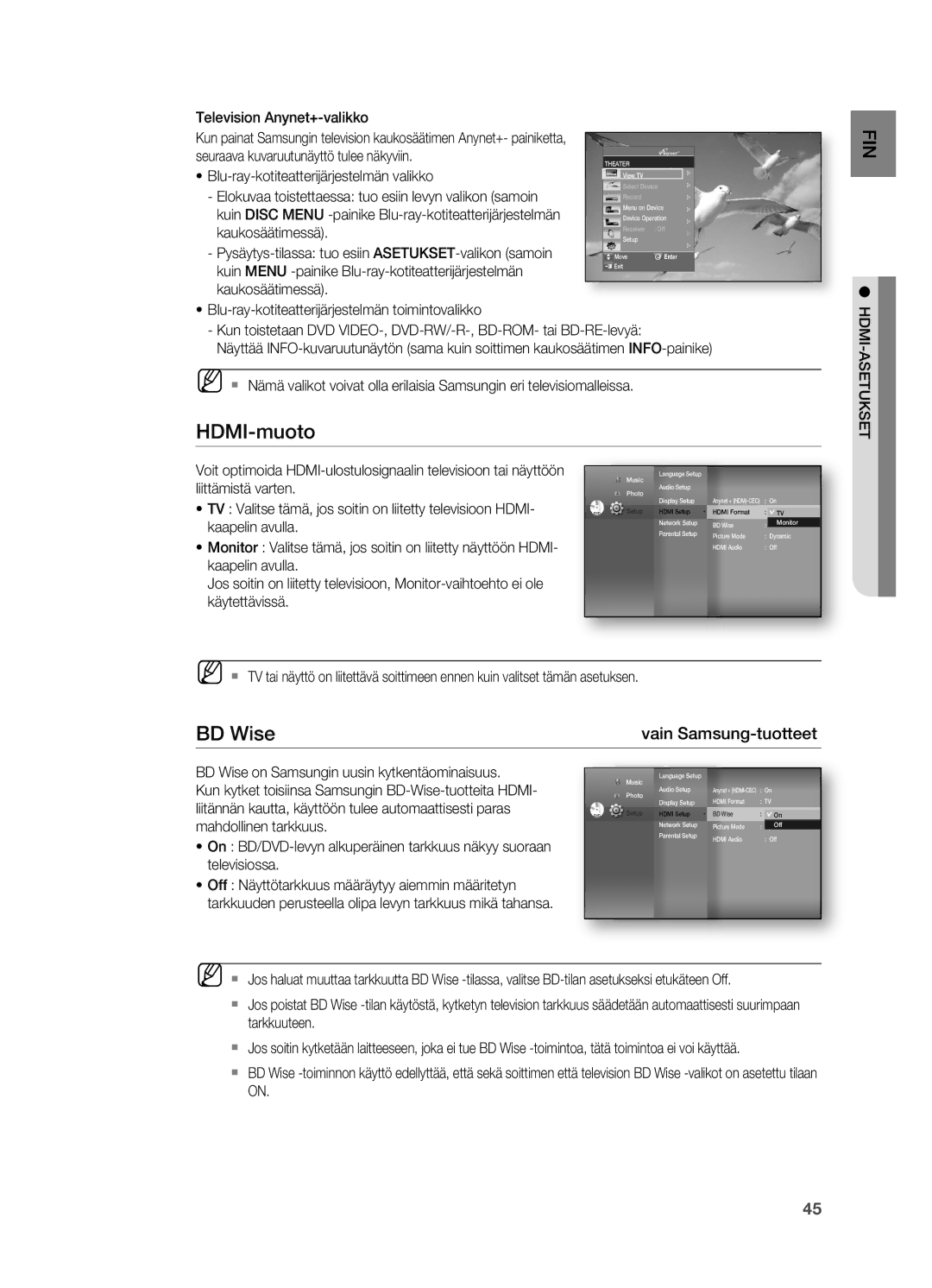 Samsung HT-BD7200R/XEE manual HDMI-muoto 