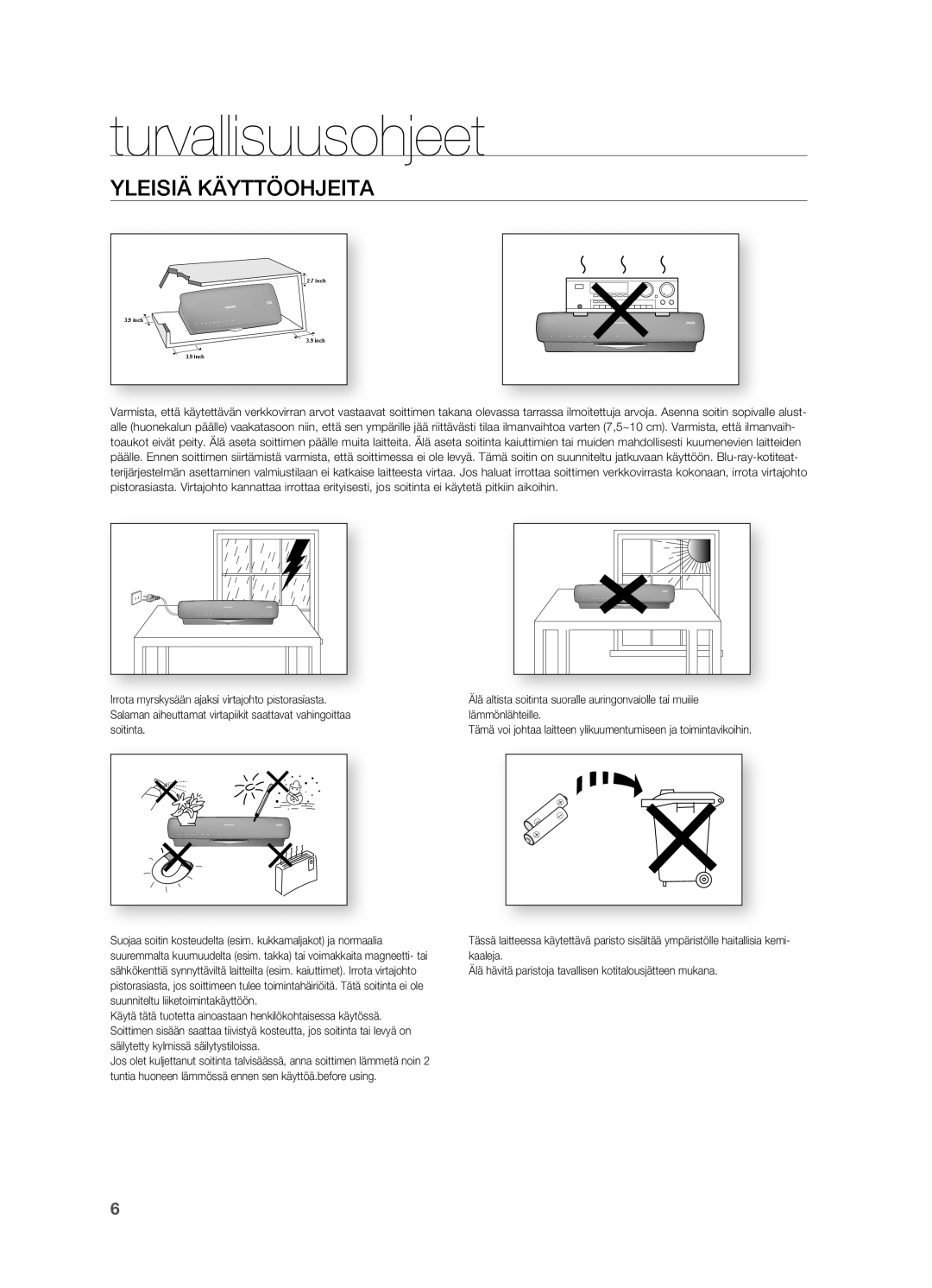 Samsung HT-BD7200R/XEE manual YLeiSiä käYttöoHjeita 