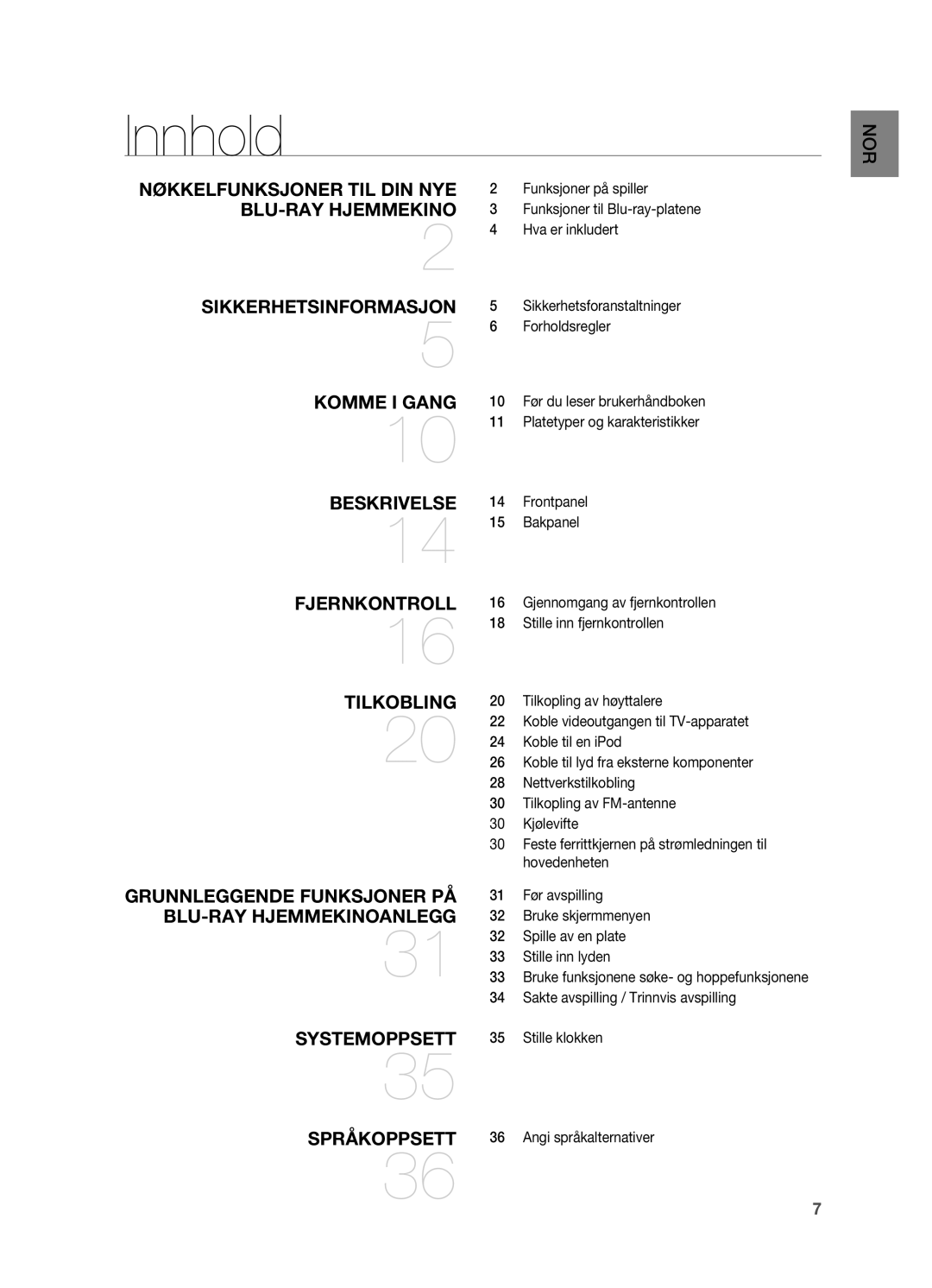 Samsung HT-BD7200R/XEE manual Innhold 