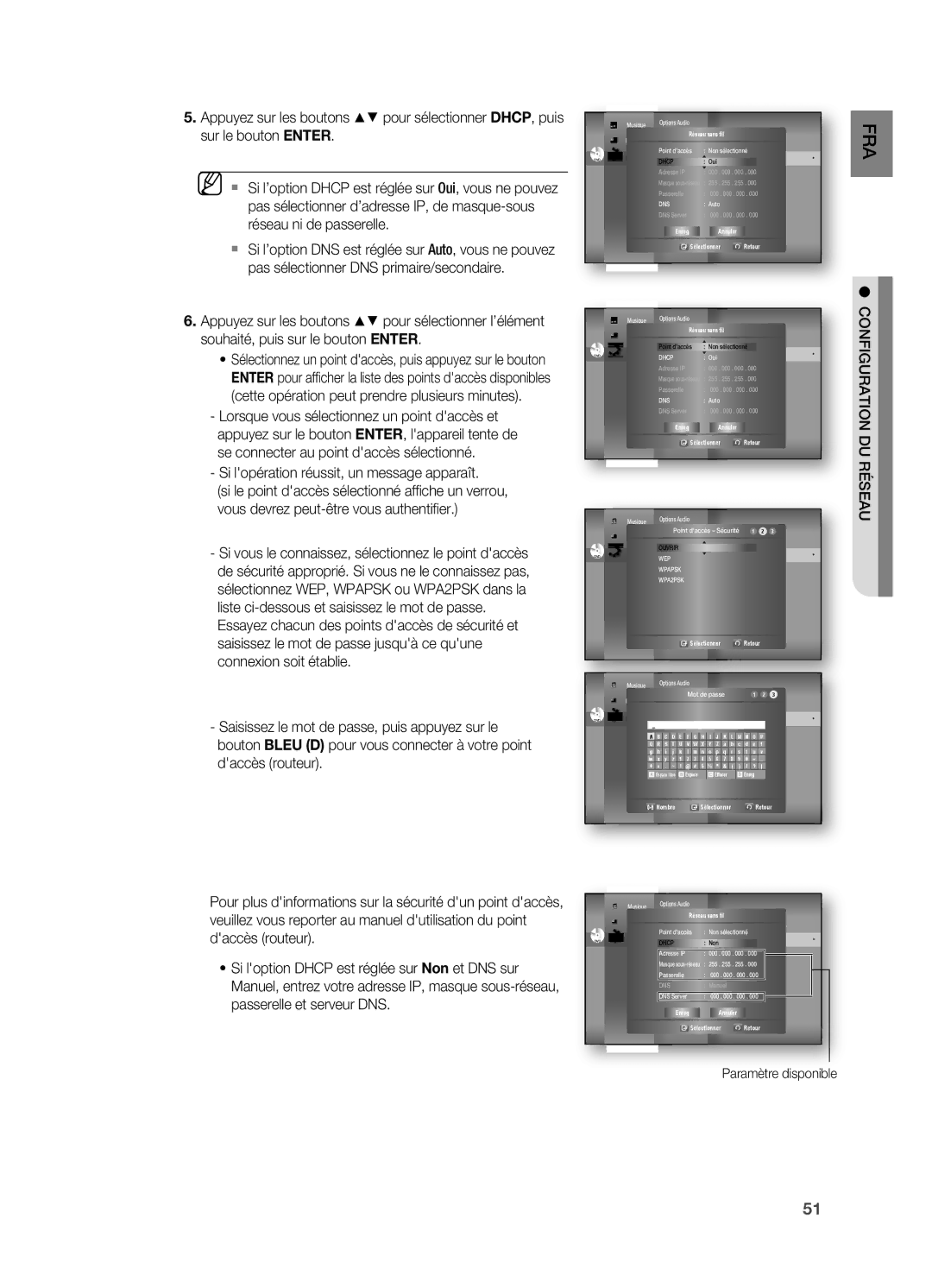 Samsung HT-BD7200R/XEF manual Si lopération réussit, un message apparaît, Configuration du réseau 