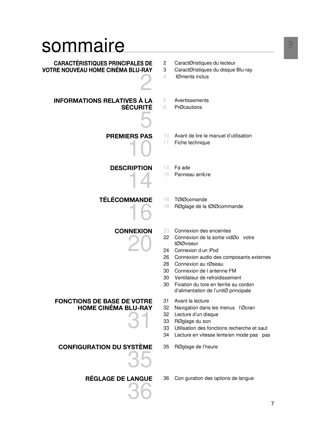 Samsung HT-BD7200R/XEF manual Sommaire 