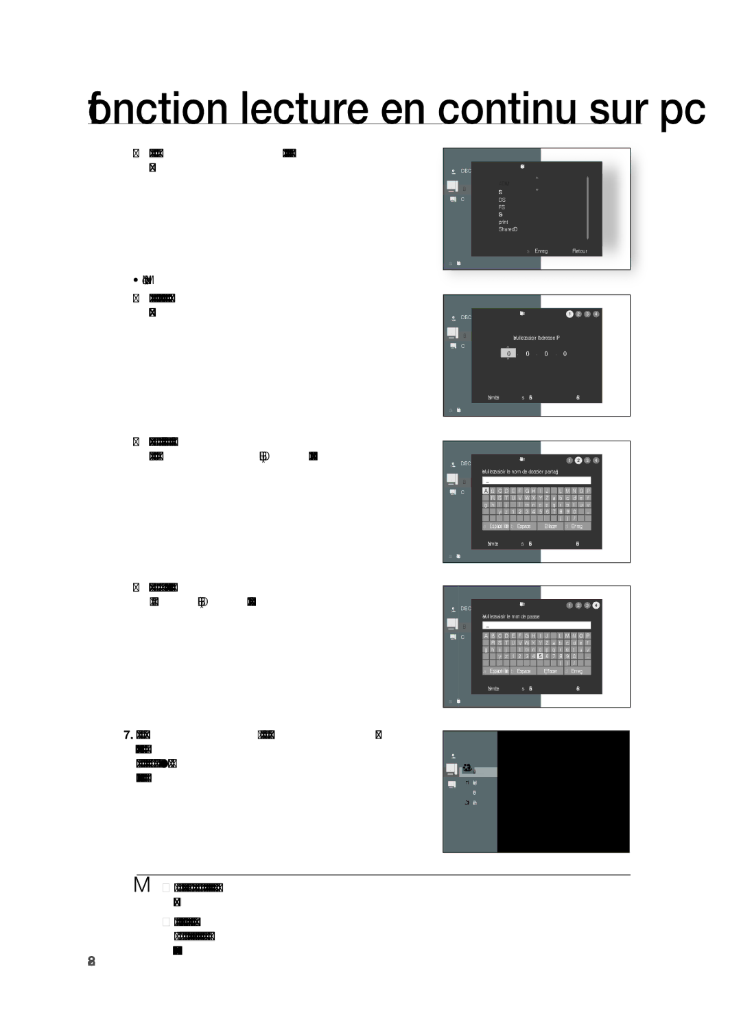 Samsung HT-BD7200R/XEF manual Fonction lecture en continu sur pc 