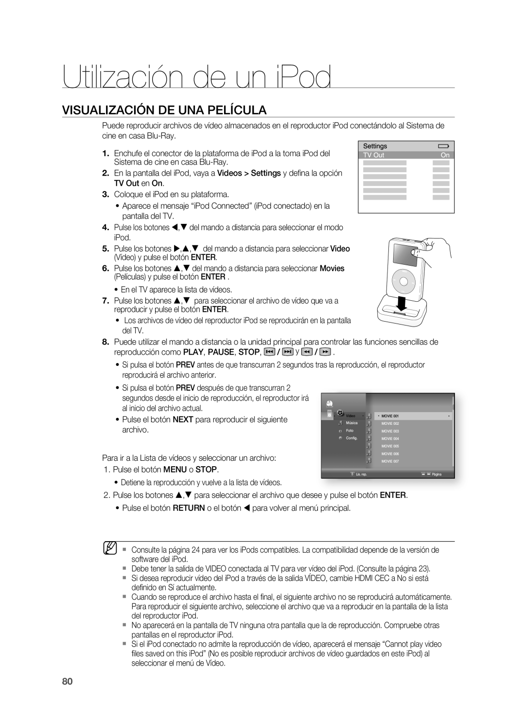 Samsung HT-BD7200R/XET manual Visualización DE UNA Película 