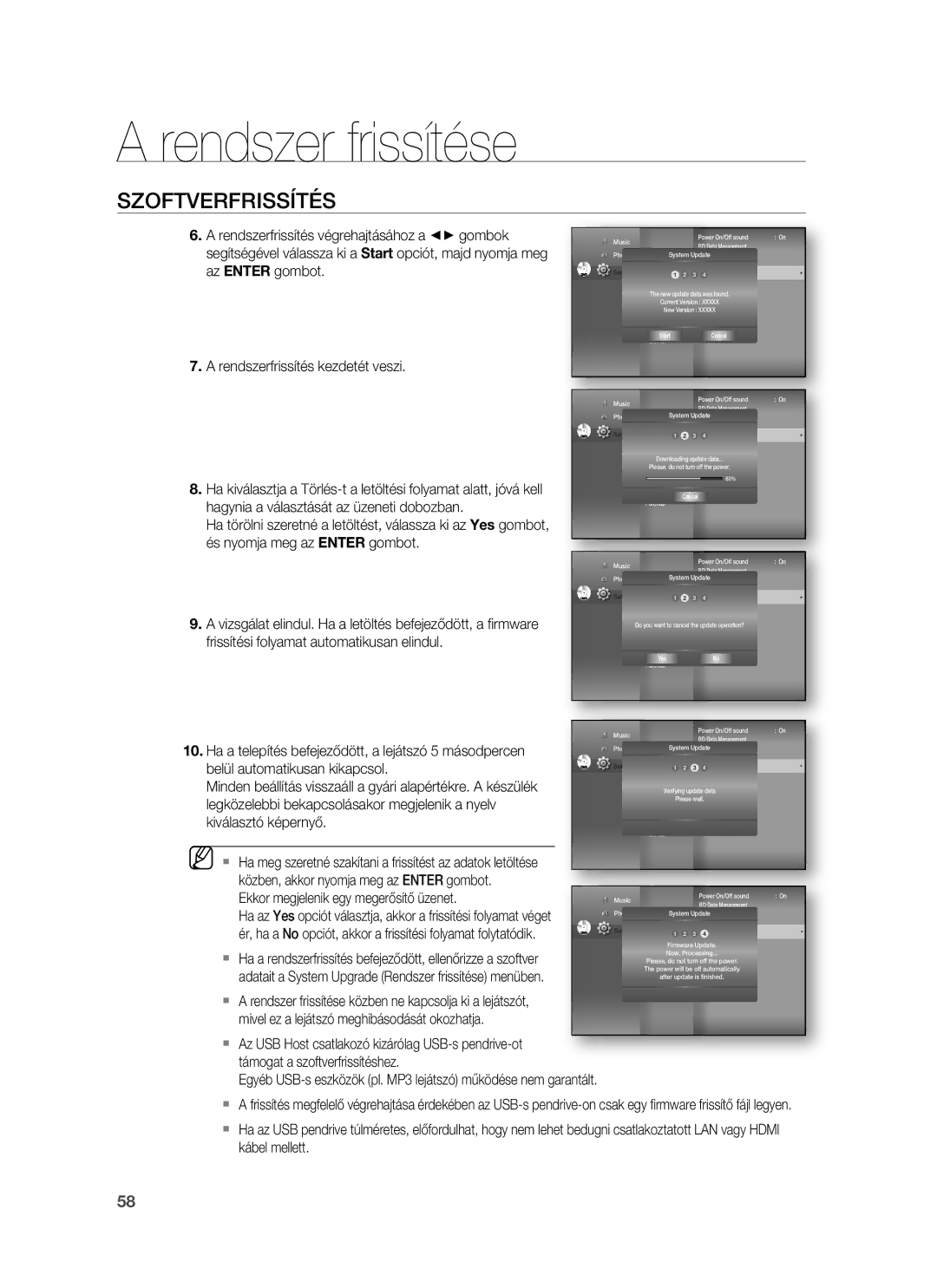 Samsung HT-BD7255R/EDC, HT-BD7255R/XEE manual Hagynia a választását az üzeneti dobozban, És nyomja meg az Enter gombot 