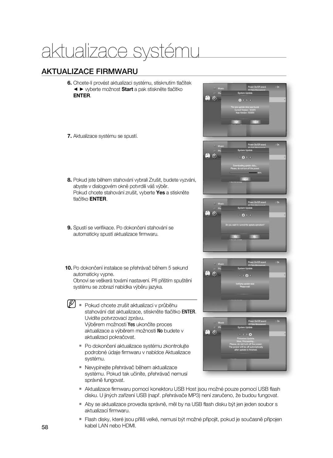 Samsung HT-BD7255R/EDC manual Automaticky vypne, Systému se zobrazí nabídka výběru jazyka, Uvidíte potvrzovací zprávu 