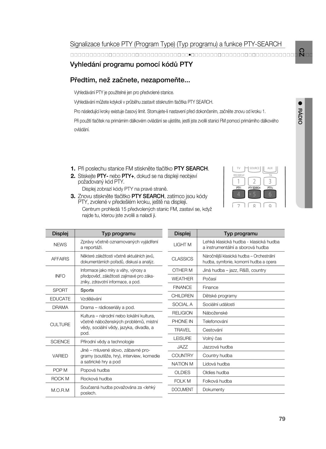 Samsung HT-BD7255R/EDC manual Displej Typ programu, News 