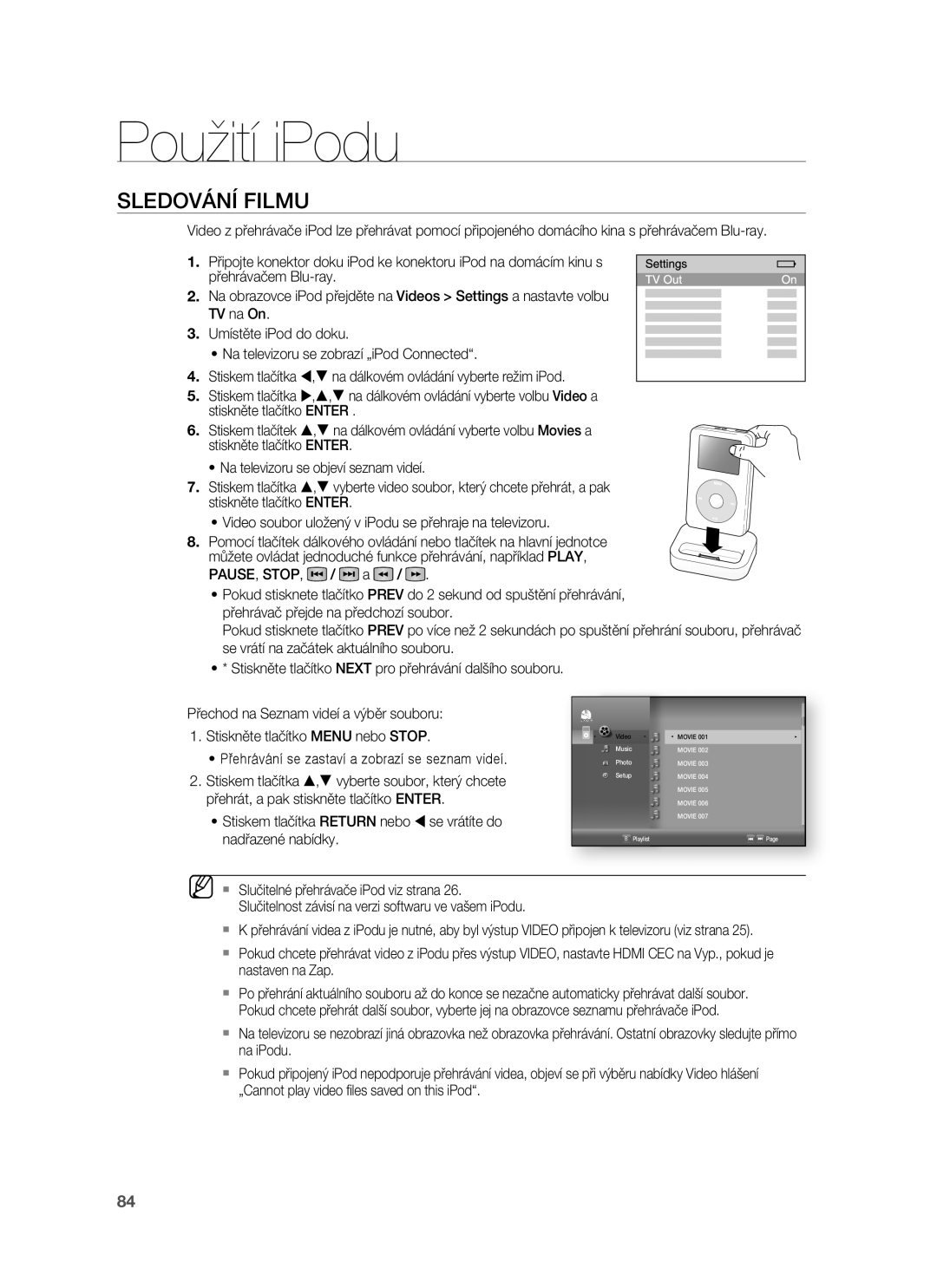 Samsung HT-BD7255R/EDC manual Sledování Filmu 