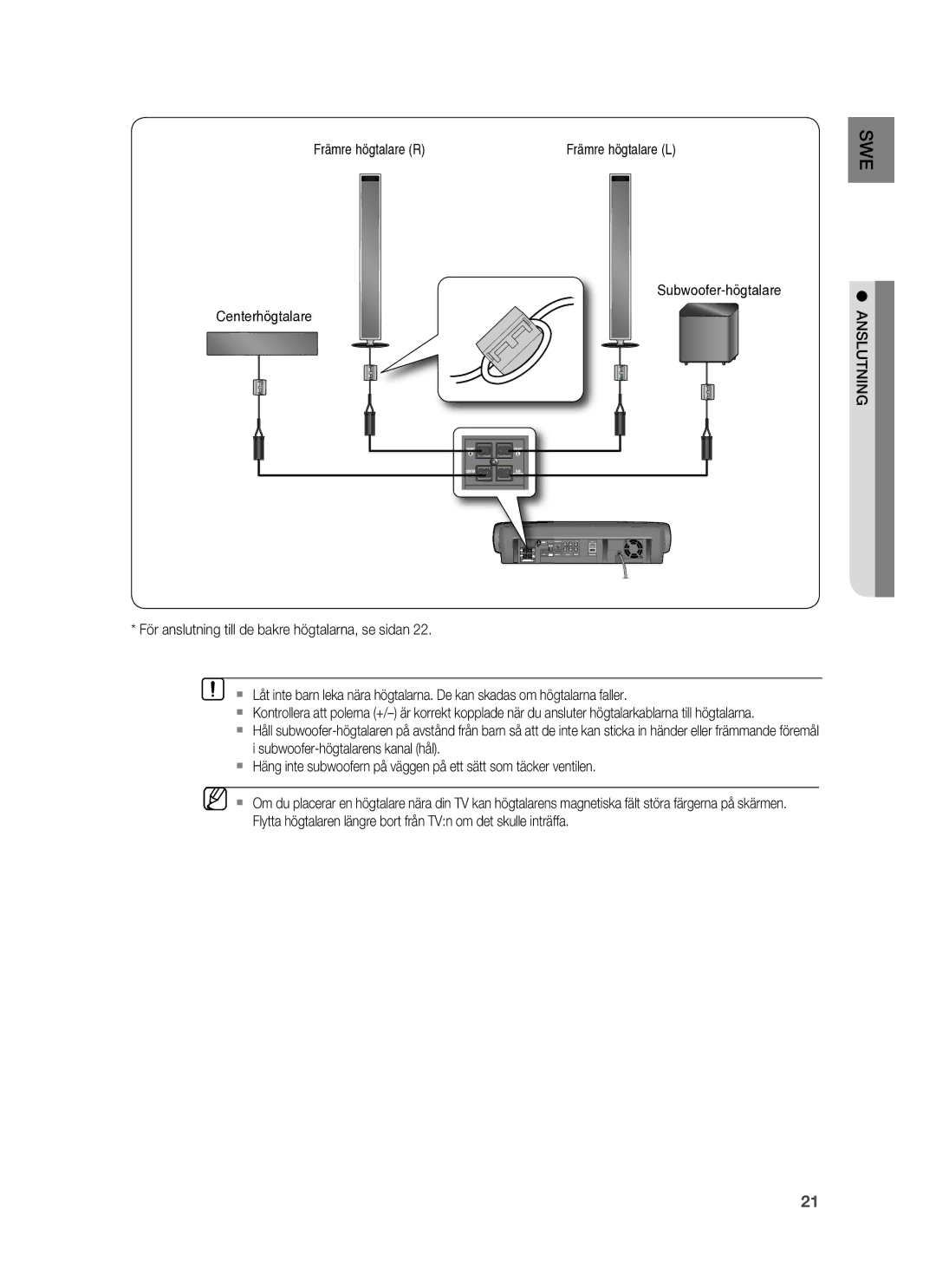 Samsung HT-BD7255R/XEE manual Anslutning 