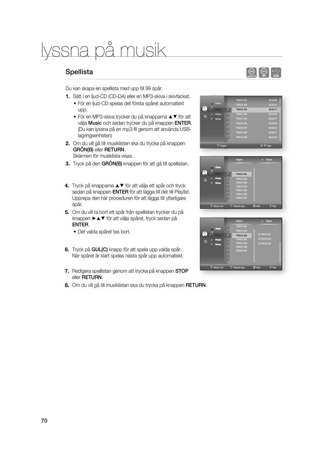 Samsung HT-BD7255R/XEE manual Spellista 