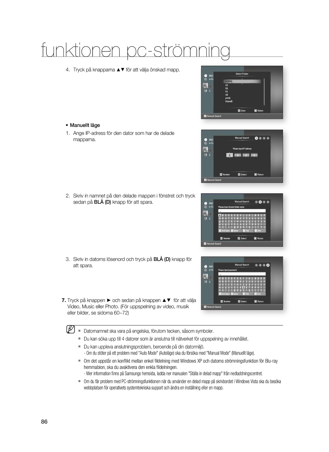 Samsung HT-BD7255R/XEE manual Tryck på knapparna för att välja önskad mapp 