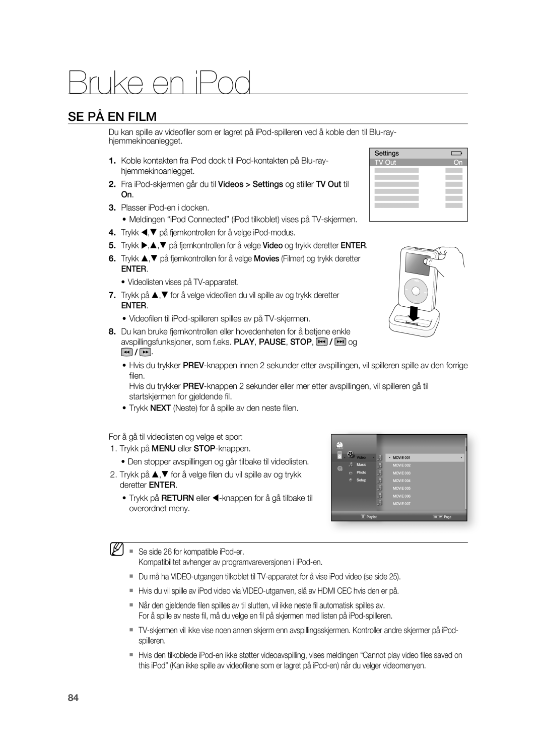 Samsung HT-BD7255R/XEE manual SE PÅ EN Film, Enter 