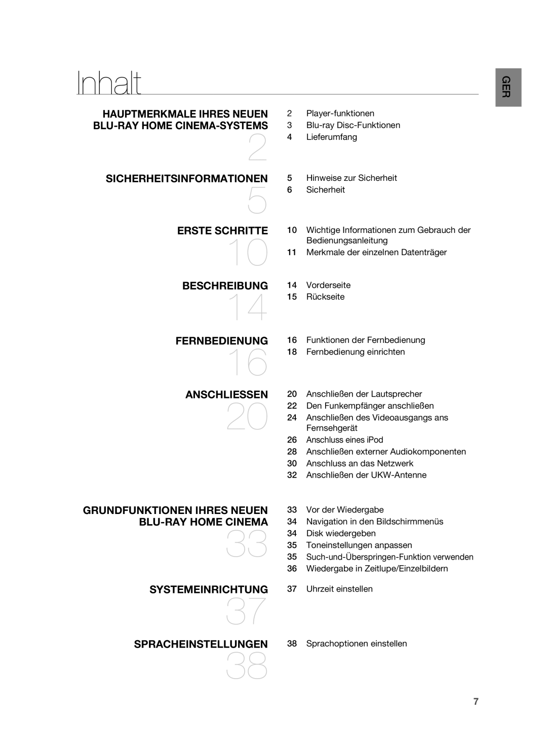 Samsung HT-BD7255R/EDC, HT-BD7255R/XEF manual Inhalt 