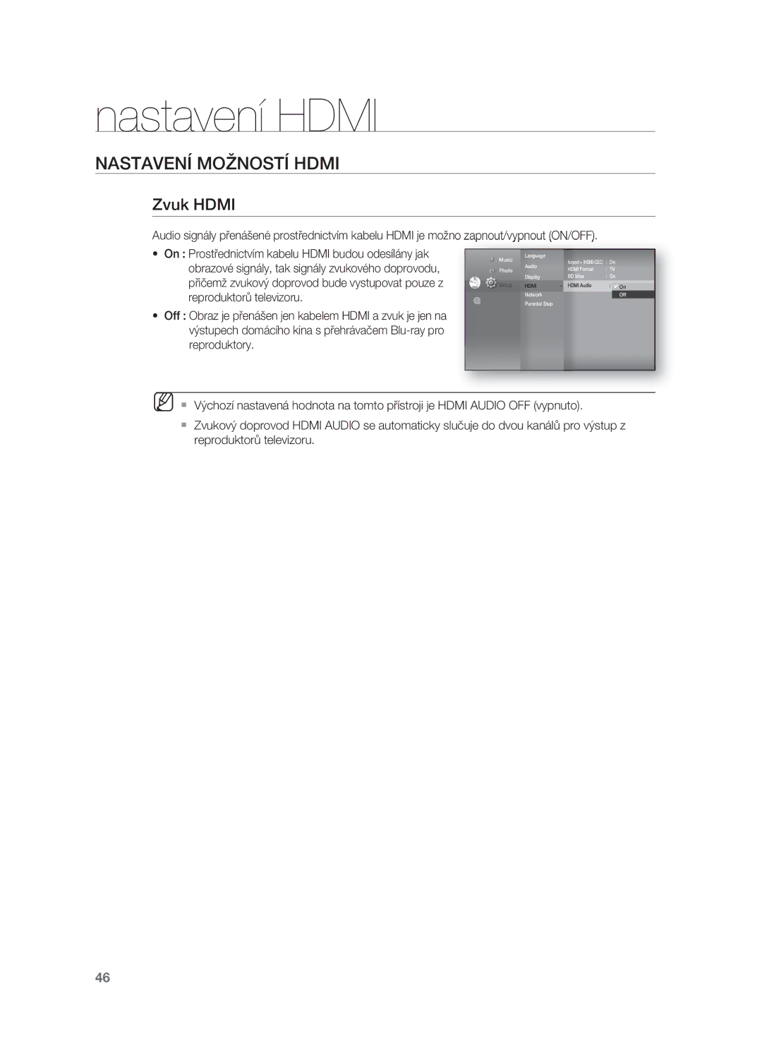 Samsung HT-BD8200T/EDC manual Zvuk Hdmi 