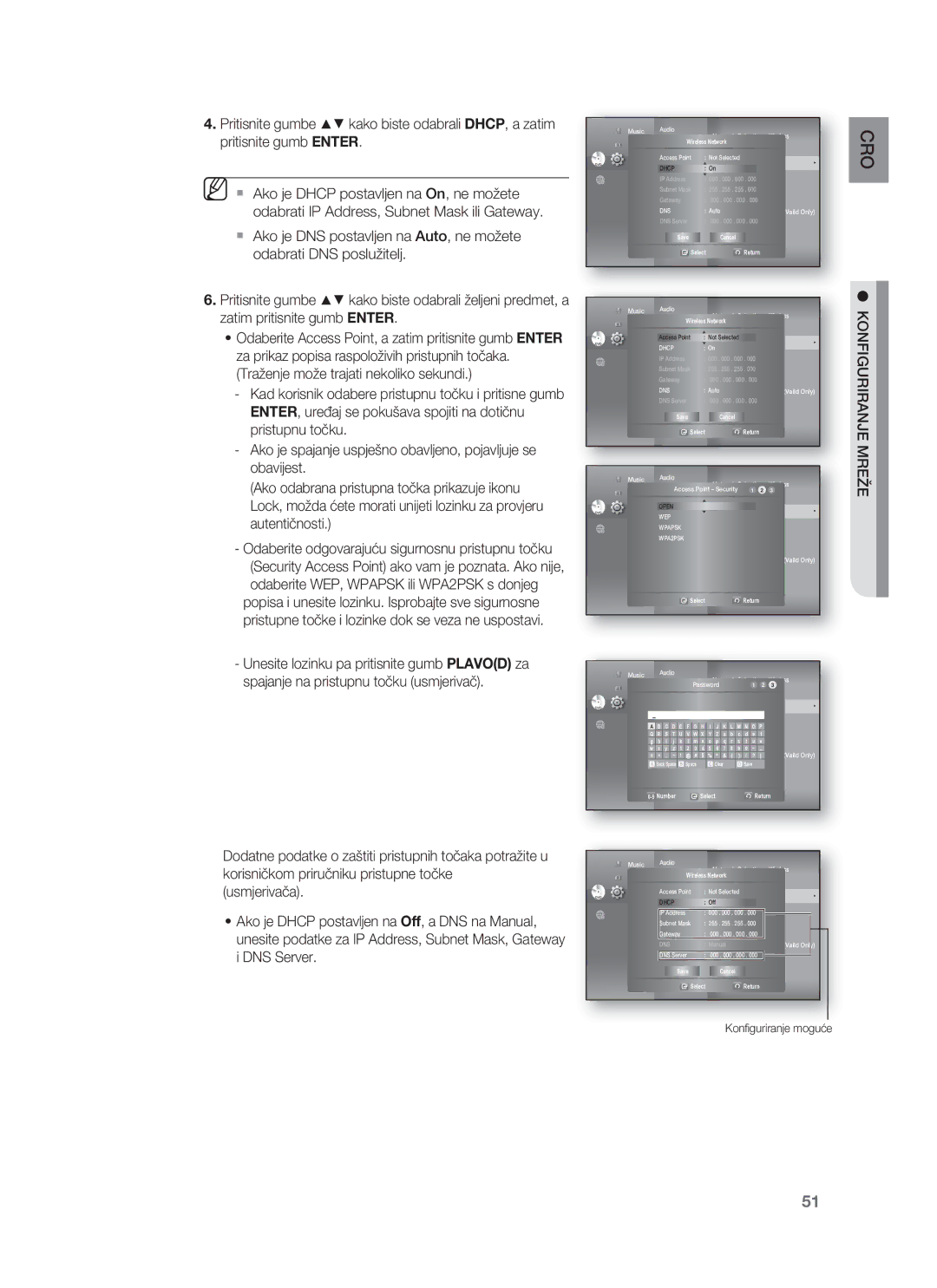 Samsung HT-BD8200T/EDC manual Konﬁguriranje moguće 