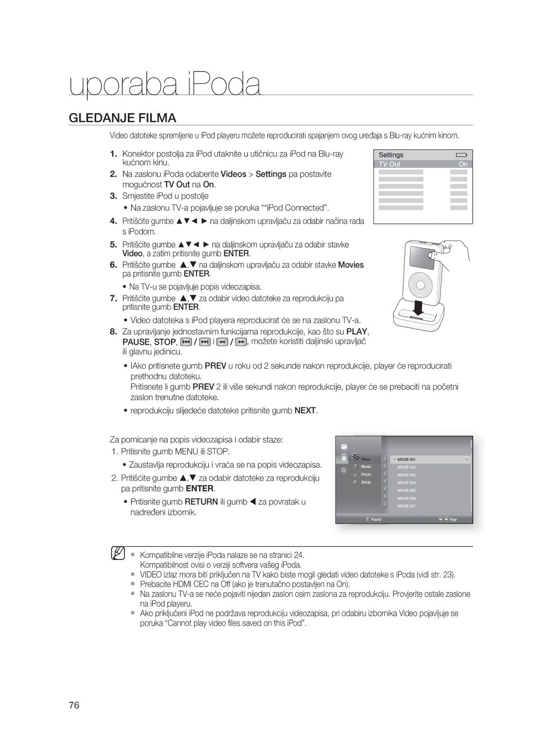 Samsung HT-BD8200T/EDC manual Gledanje Filma 