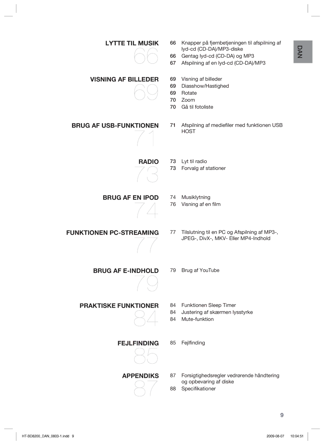 Samsung HT-BD8200T/XEE manual Dan 