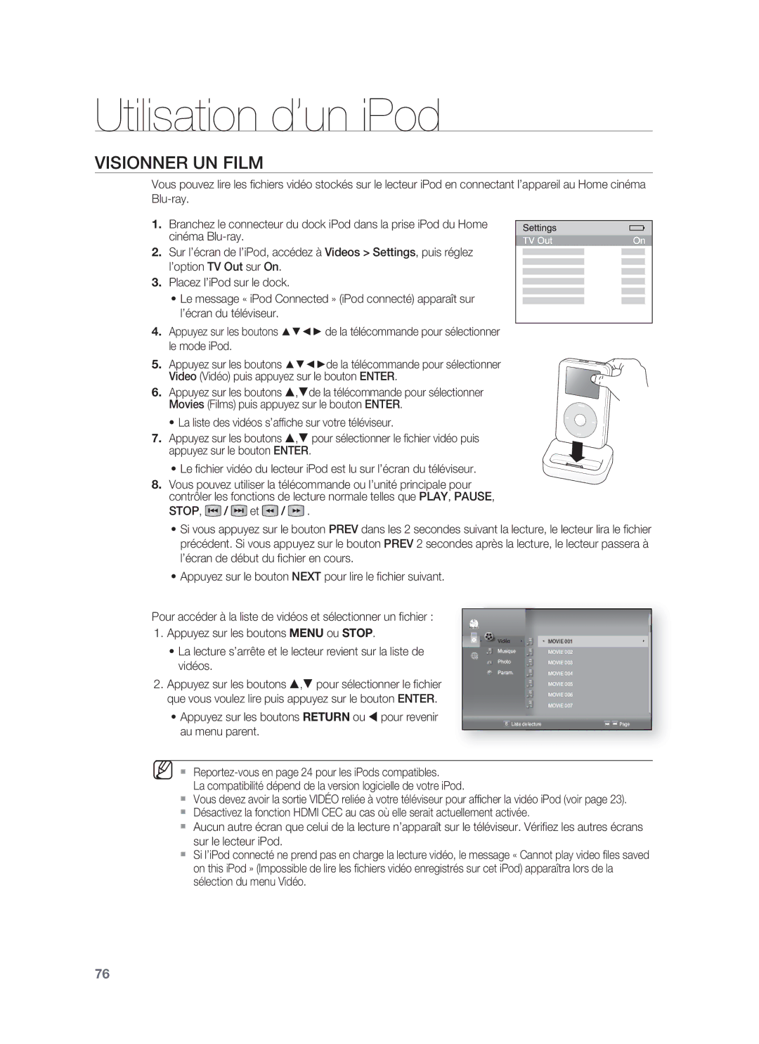 Samsung HT-BD8200T/XEF, HT-BD8200T/XET manual Visionner UN Film 