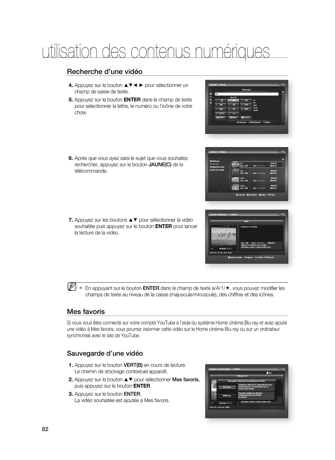 Samsung HT-BD8200T/XEF, HT-BD8200T/XET manual Mes favoris 