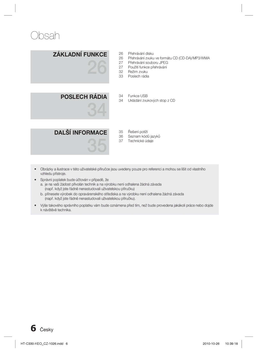 Samsung HT-C330/XEF, HT-C330/EDC manual Poslech Rádia 