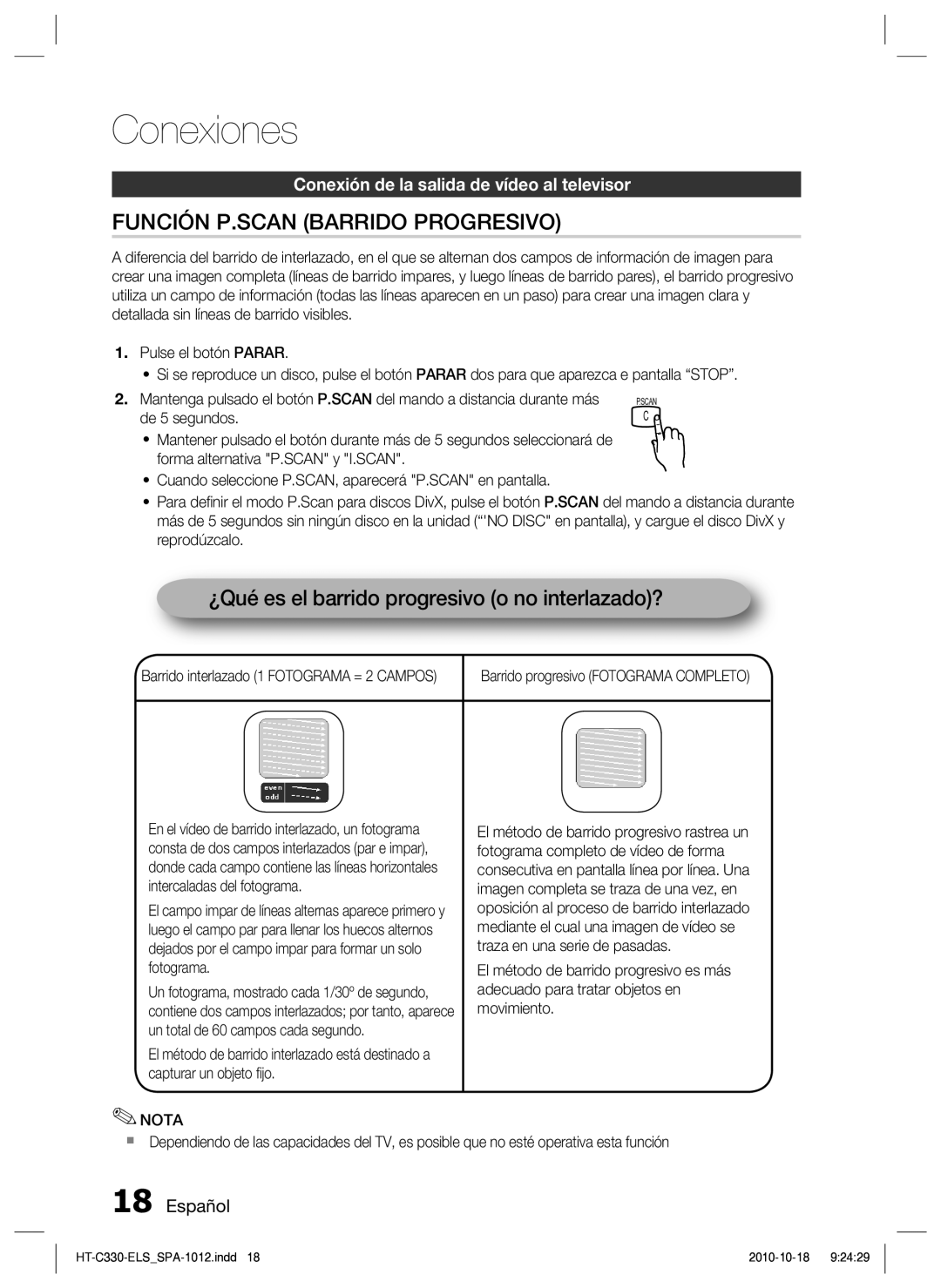 Samsung HT-C330/XEF, HT-C330/MEA manual ¿Qué es el barrido progresivo o no interlazado? 