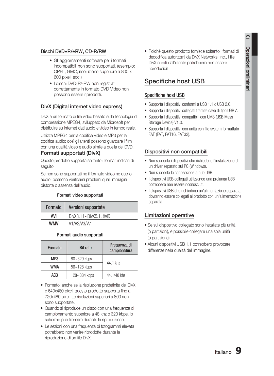 Samsung HT-C350/XEF manual Speciﬁche host USB 