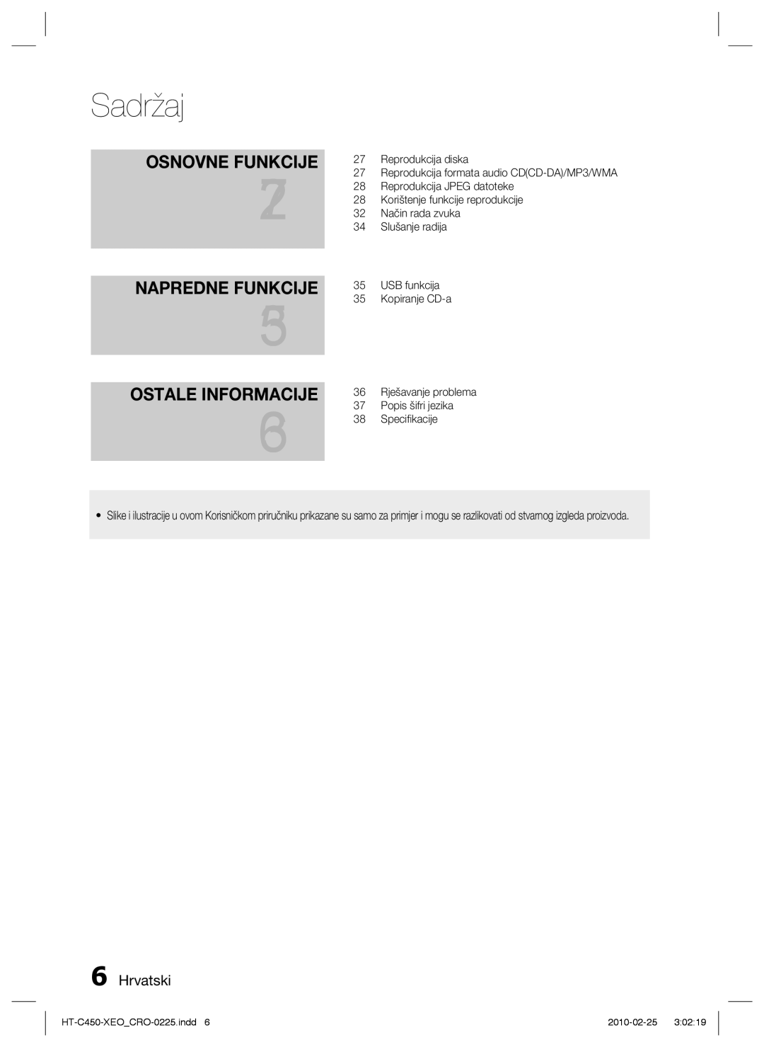 Samsung HT-C450/EDC, HT-C453/EDC manual Napredne Funkcije 