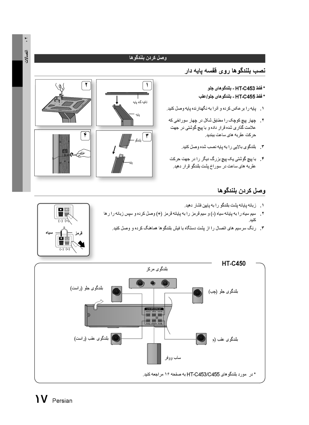 Samsung HT-C455/LAG, HT-C450/MEA, HT-C455/MEA, HT-C453/MEA, HT-C450/LAG راد هیاپ هسفق یور اهوگدنلب بصن, اهوگدنلب ندرک لصو 