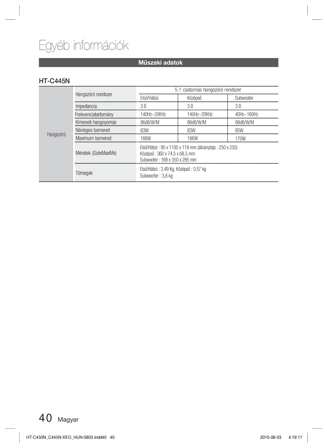 Samsung HT-C453N/EDC, HT-C450N/EDC, HT-C445N/EDC manual 