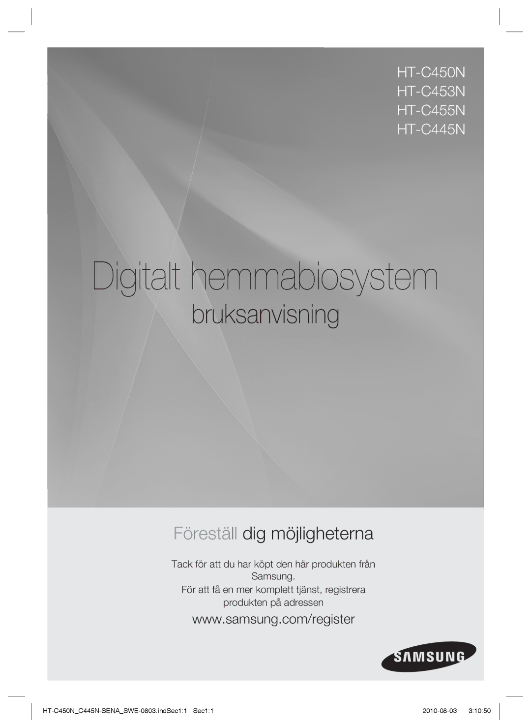 Samsung HT-C445N/XEE, HT-C450N/XEE, HT-C453/XEE, HT-C453N/XEE manual Digitalt hemmabiosystem 