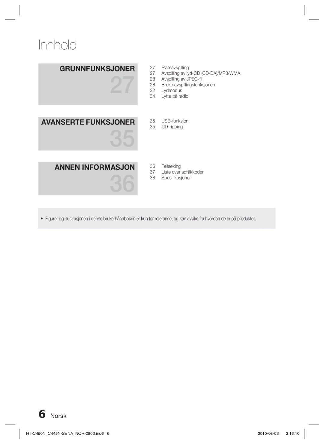 Samsung HT-C450N/XEE, HT-C445N/XEE, HT-C453/XEE, HT-C453N/XEE manual Avanserte Funksjoner 