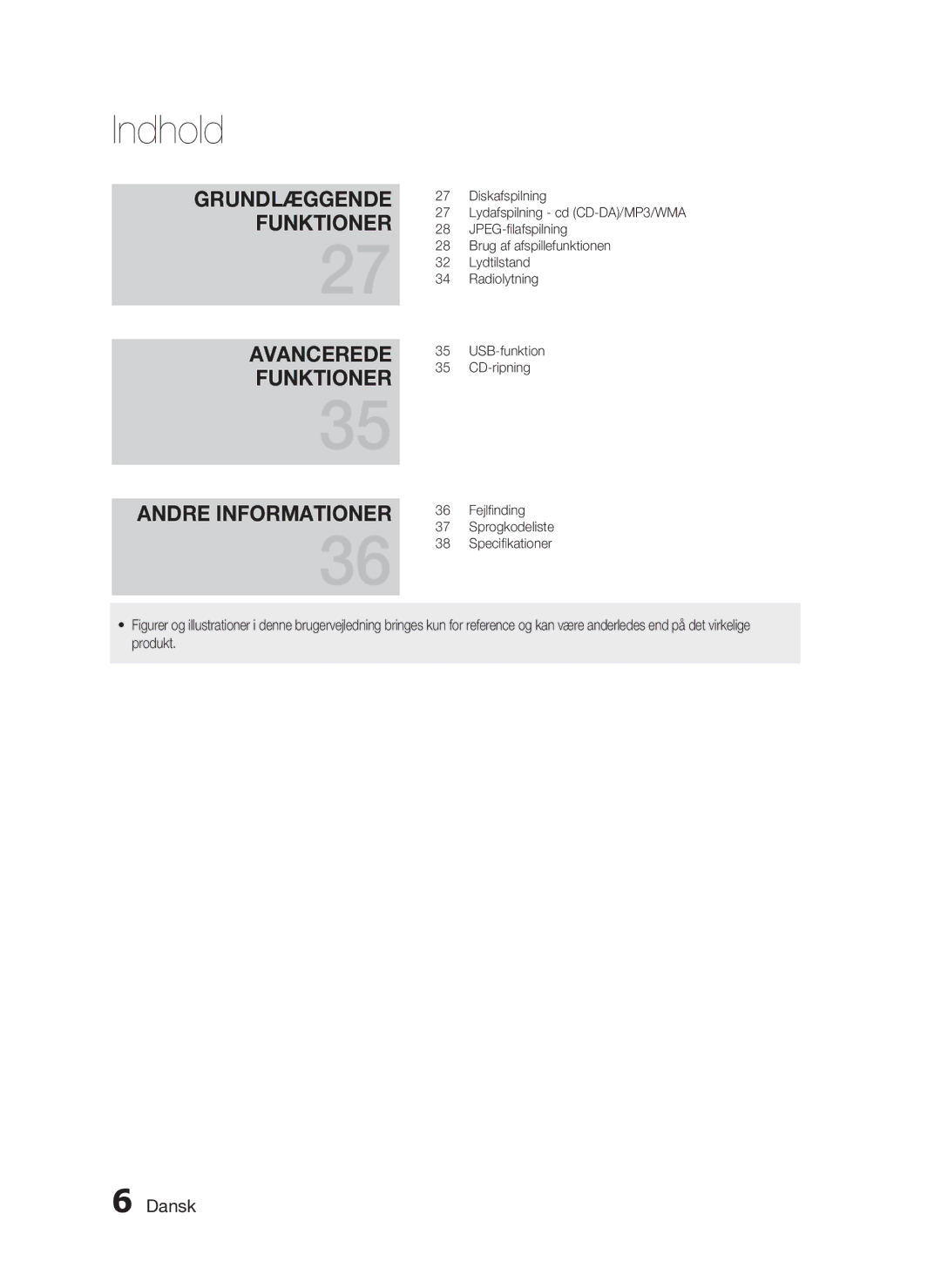 Samsung HT-C453/XEE, HT-C450/XEE manual Avancerede Funktioner Andre Informationer 