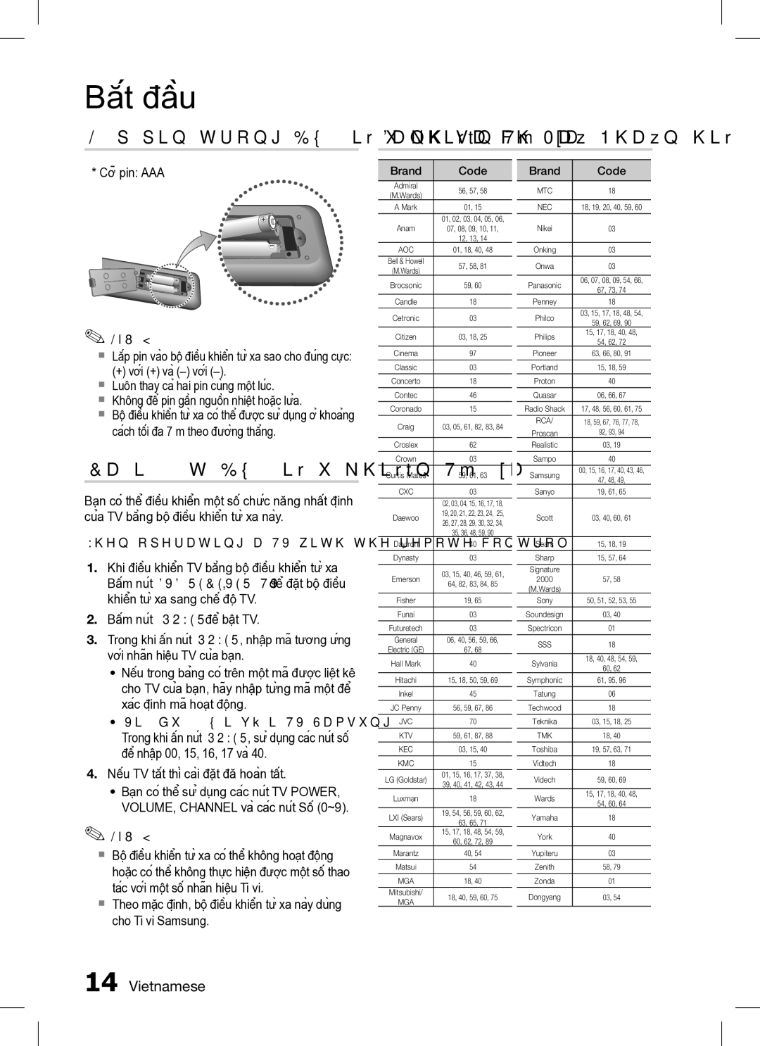 Samsung HT-C453/XCH, HT-C453/XSS, HT-C455/XSS Cài đặt Bộ điều khiển Từ xaCurtis Mates, ~ Ví dụ Đối với TV Samsung 