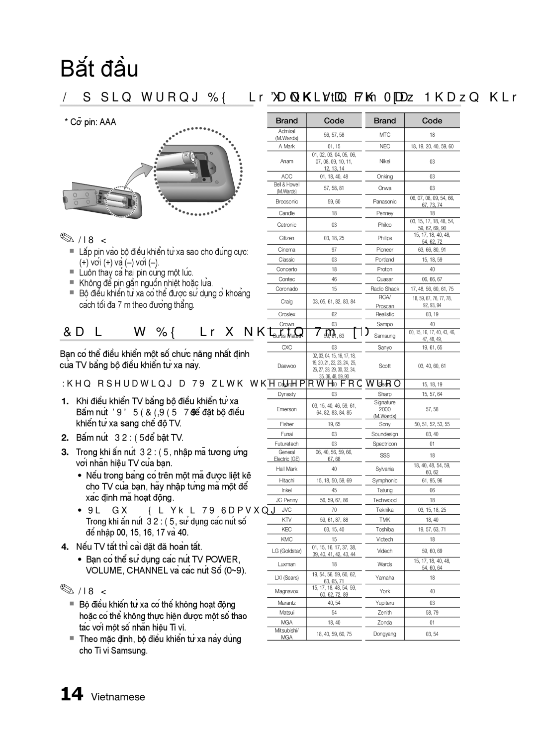 Samsung HT-C455N/XSS, HT-C455/XSS manual Cài đặt Bộ điều khiển Từ xaCurtis Mates, ~ Ví dụ Đối với TV Samsung 