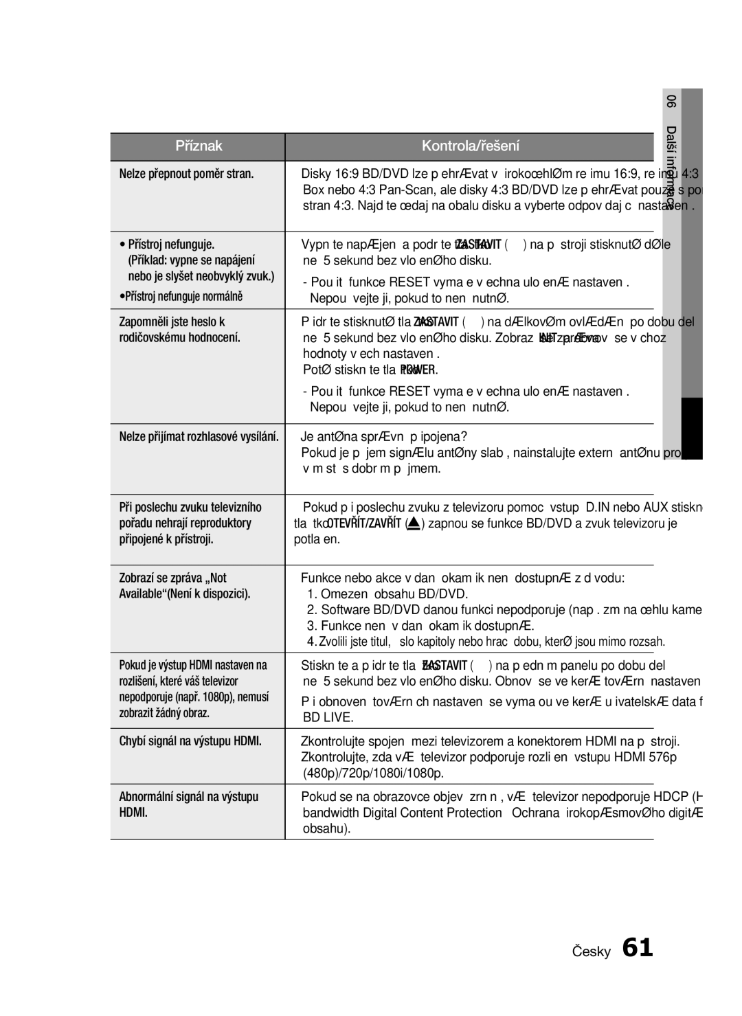 Samsung HT-C5200/XEF, HT-C5200/EDC manual BD Live, Hdmi 