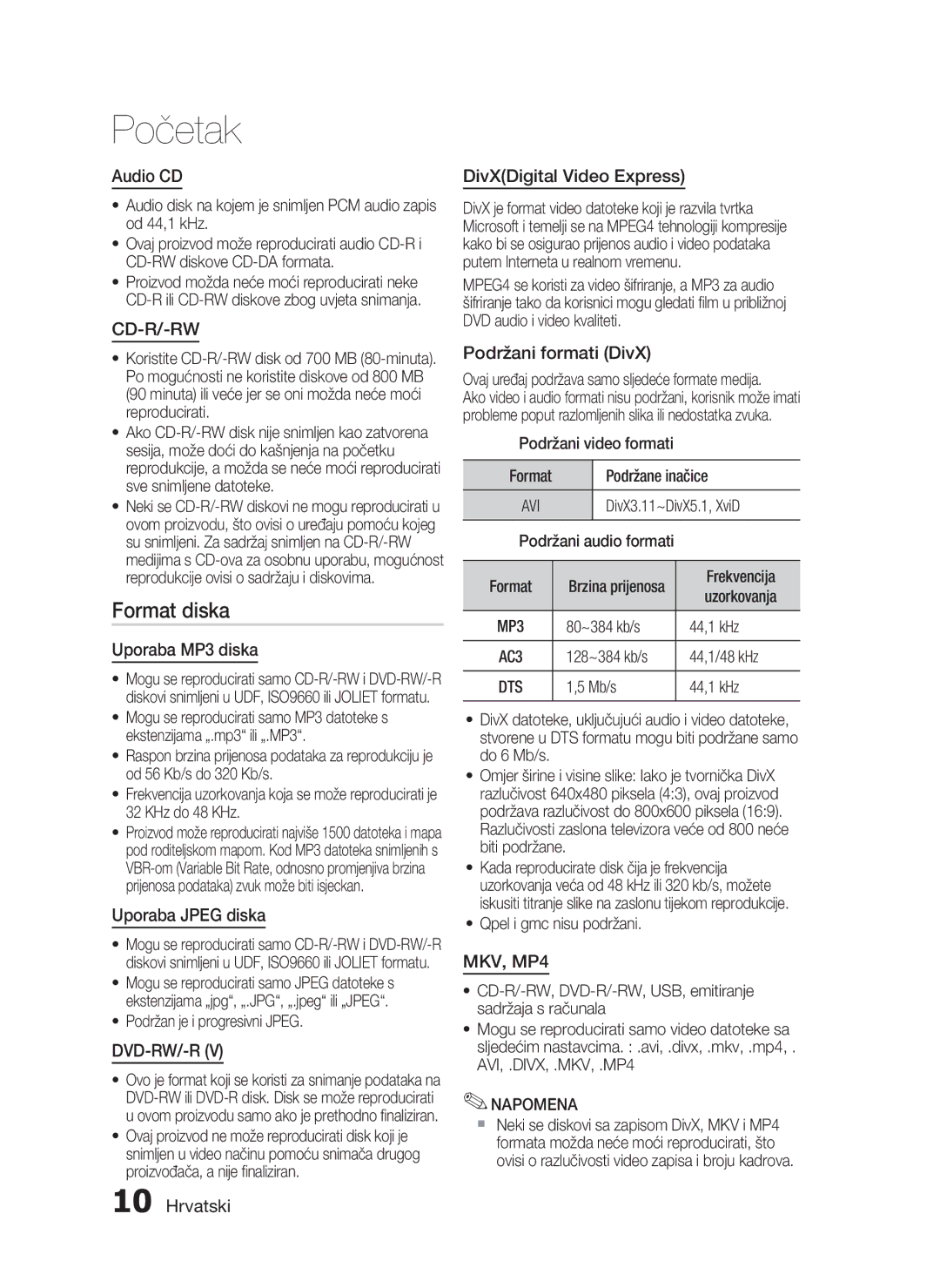 Samsung HT-C5200/EDC manual Format diska 