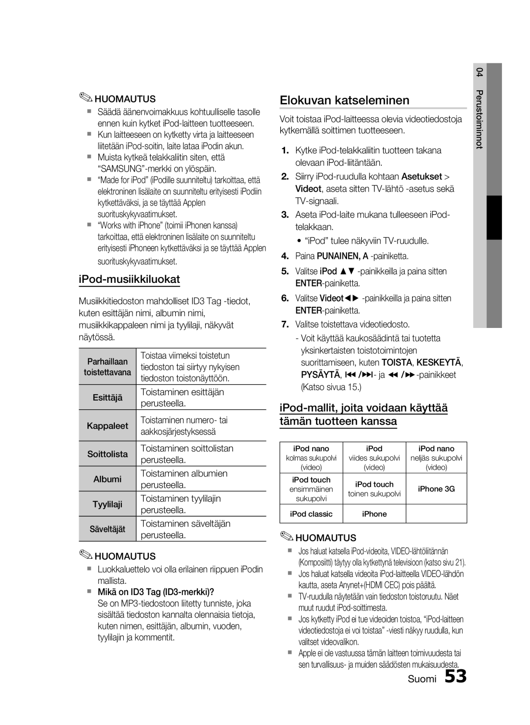 Samsung HT-C5200/XEE manual Elokuvan katseleminen, Tiedoston toistonäyttöön, Toistaminen säveltäjän 