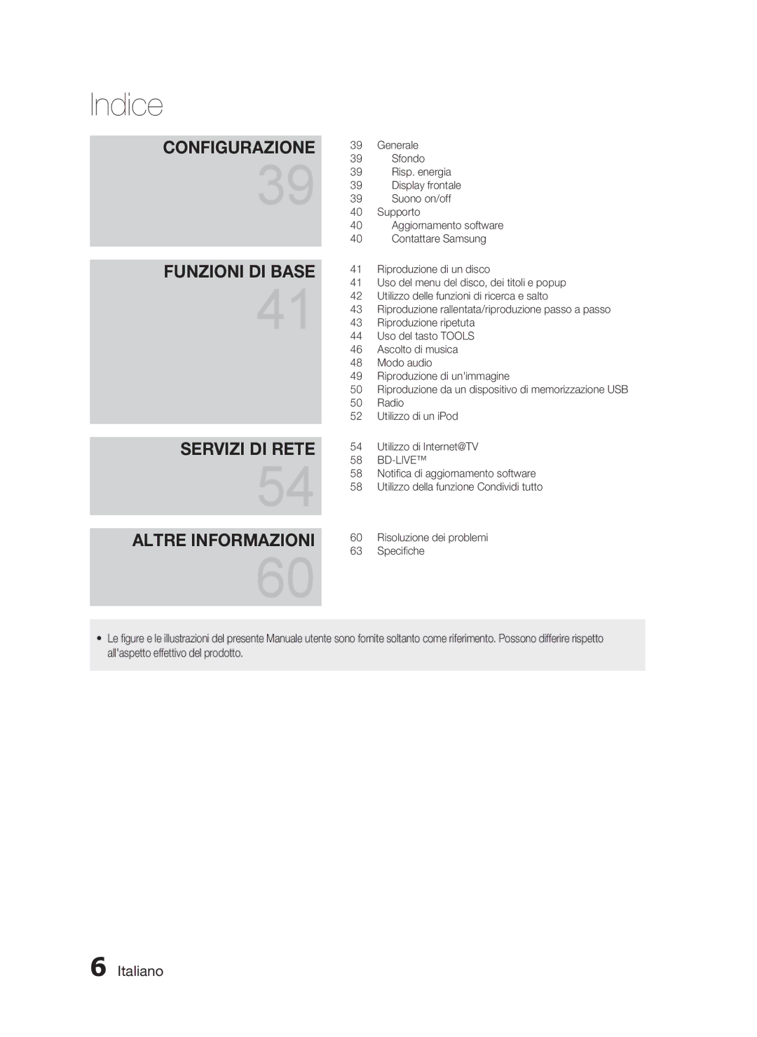 Samsung HT-C5200/XEF manual Servizi DI Rete Altre Informazioni 