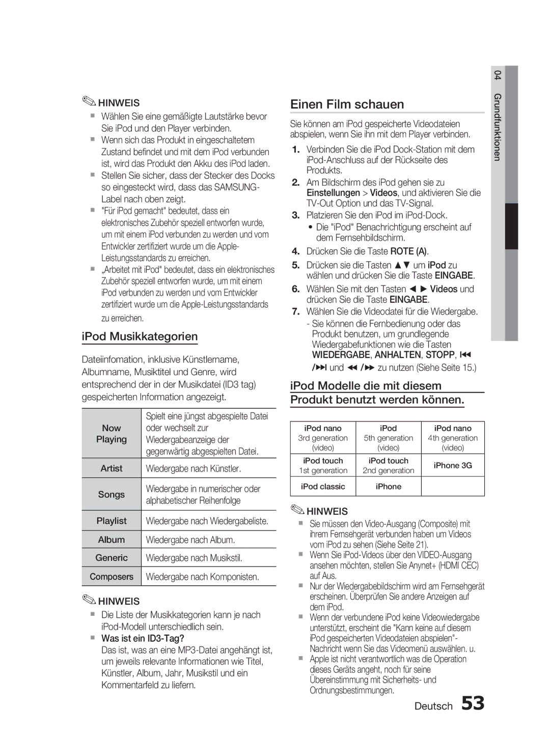 Samsung HT-C5200/XEF, HT-C5200/XEN, HT-C5200/EDC manual Einen Film schauen, Wiedergabe, Anhalten, Stopp, # 