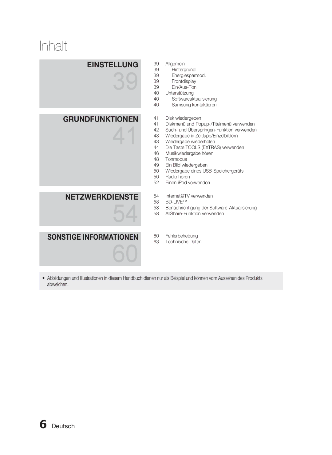 Samsung HT-C5200/XEN Allgemein, Hintergrund, Energiesparmod, Frontdisplay, Ein/Aus-Ton, Unterstützung, Disk wiedergeben 