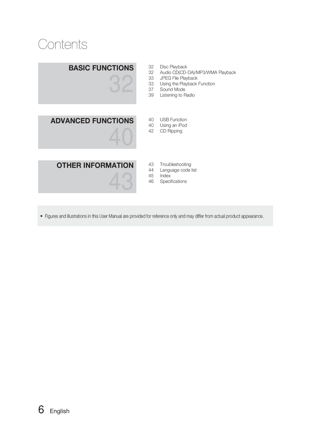 Samsung HT-C550-XAC user manual Advanced Functions Other Information 