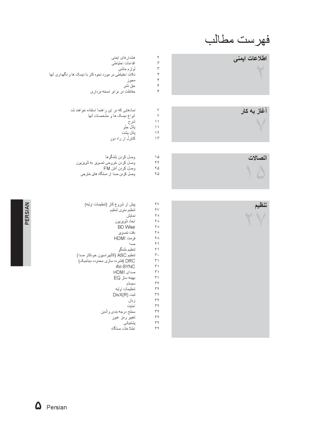 Samsung HT-C555/LAG, HT-C550/MEA, HT-C655W/MEA, HT-C555/MEA, HT-C550/SAH بلاطم تسرهف, ینمیا تاعلاطا راک هب زاغآ تلااصتا میظنت 