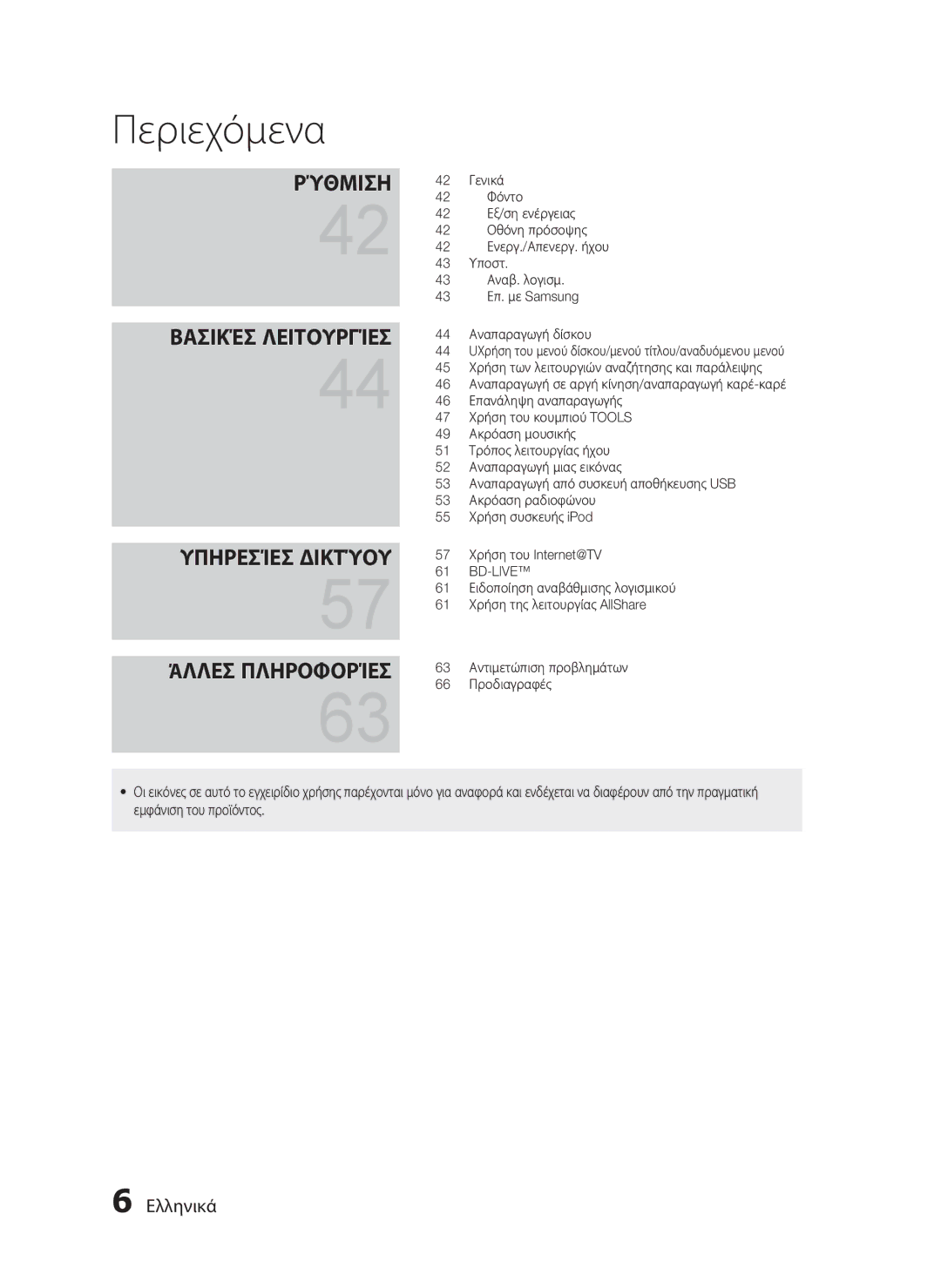 Samsung HT-C5550/EDC, HT-C5500/EDC manual Υπηρεσίεσ Δικτύου Άλλεσ Πληροφορίεσ 