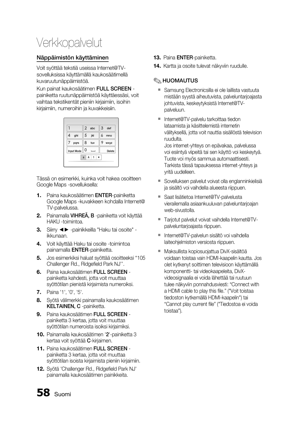 Samsung HT-C5500/XEE, HT-C5550/XEE, HT-C5530/XEE manual Näppäimistön käyttäminen, Paina 1, 0 